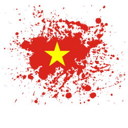 Vietnamese flag ink splatter