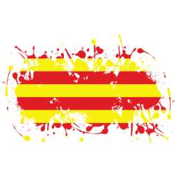 Catalan flag ink splash