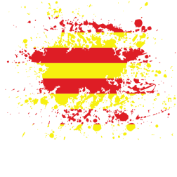 Catalan flag ink splatter