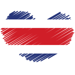 Costa Rica flag heart
