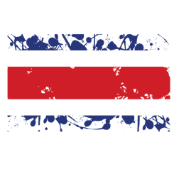 Costa Rica ink splatter flag