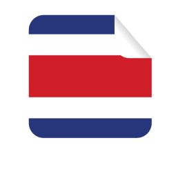 Costa Rica flag square-shaped sticker