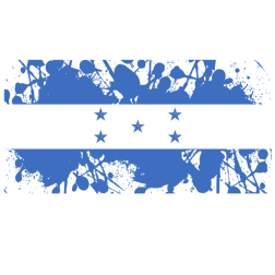 Honduras flag ink splatter