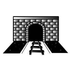 Railway tunnel monochrome vector