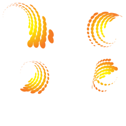 Yellow halftone design elements