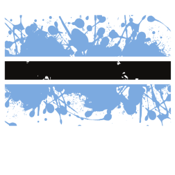 Botswana flag ink splatter