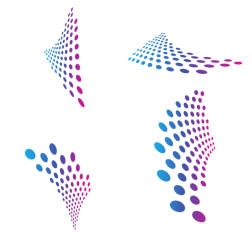 Dotted halftone design elements