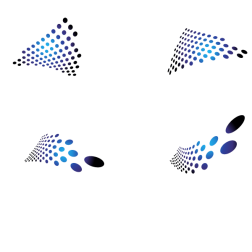 Dotted pattern shapes blue color