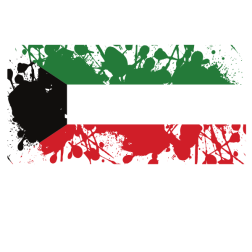 Kuwait flag ink splatter