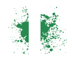Nigerian flag ink splatter