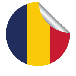 Chad flag peeling sticker