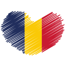 Chad flag patriotic heart