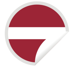 Latvian flag inside a peeling sticker