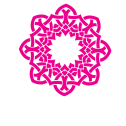Geometric design element in pink color