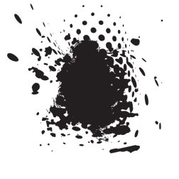Black ink grunge halftone