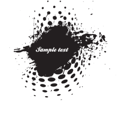 Black paint grunge halftone splatter