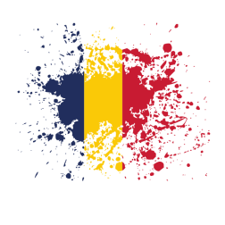 Chad flag ink splatter