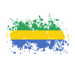Gabon flag ink splash