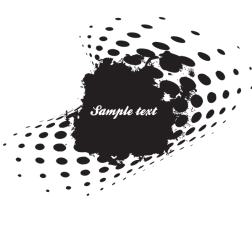 Halftone black paint splatter