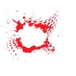 Red paint ink splatter