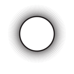 Halftone circle black white