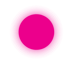 Halftone pink color circle