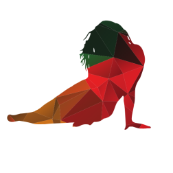 Woman posing color silhouette