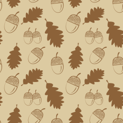 Acorn seamless pattern vector background