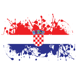Croatian flag ink spalsh