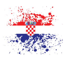 Croatian flag ink splatter