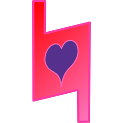 Accidental flat musical symbol with heart