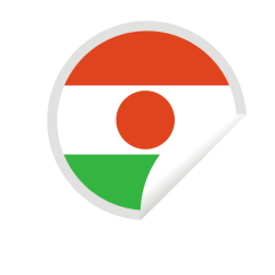 A peeling sticker with the flag of Niger