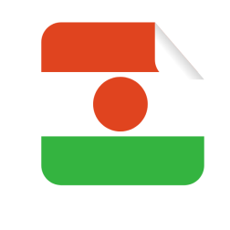 Square-shaped sticker with the flag of Niger