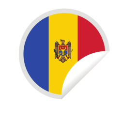A peeling sticker with the flag of Moldova
