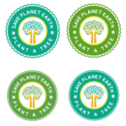 Ecology green planet stickers