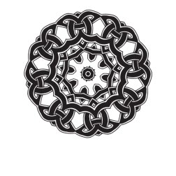 Circular tribal pattern in a knot