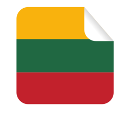 Square-shaped sticker with Lithuanian flag