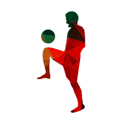 Footballer color silhouette