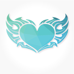 Heart low poly silhouette