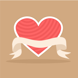Heart love ribbon