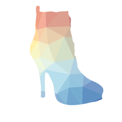 High heel shoe low poly pattern