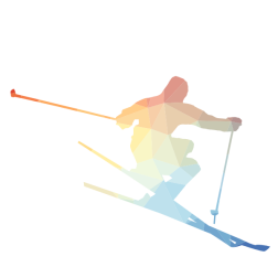 Skier low poly pattern