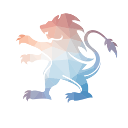 Lion silhouette low poly pattern