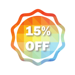 15 percent off vector sticker