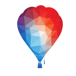 Balloon silhouette low poly pattern