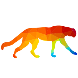 Cheetah silhouette low poly pattern