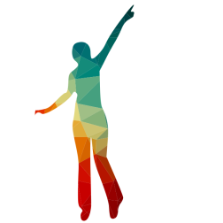Silhouette of a woman low poly pattern