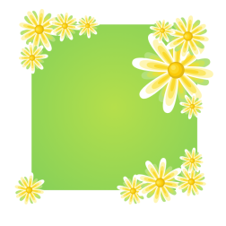 Floral green background with flowers