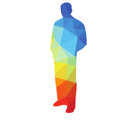 Man posing silhouette low poly pattern
