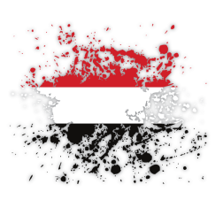Yemen flag ink splatter